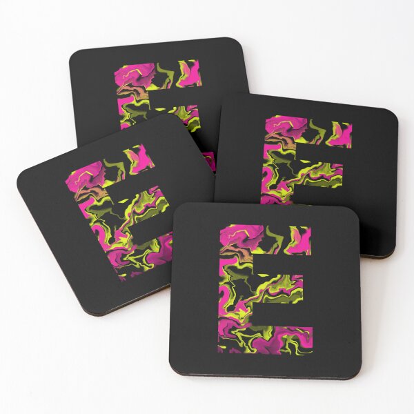 Item preview, Letter E Sticker; Pink and Yellow Pattern designed and sold by WoollyOrbit2000.