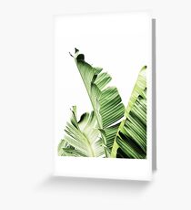Banana leaves,Tropical leaves, Green leaves, Leaf, Modern art, Wall art, Print, Minimalistic, Modern, Scandinavian print Greeting Card