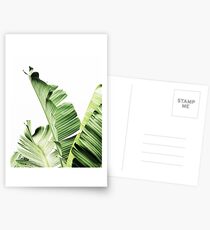 Banana leaves,Tropical leaves, Green leaves, Leaf, Modern art, Wall art, Print, Minimalistic, Modern, Scandinavian print Postcards