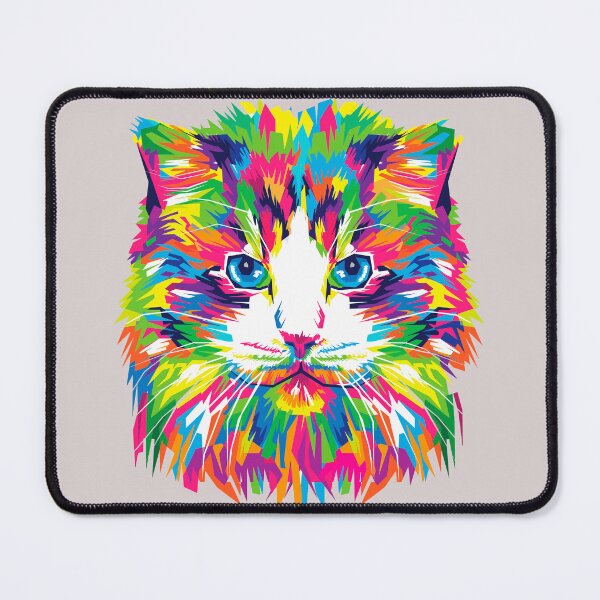 Item preview, COLORFUL ABSTRACT CAT HAND DRAWN WALL ART designed and sold by GamaArtDesign.