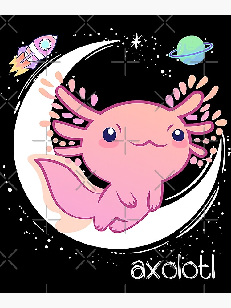 Space Axolotl Kawaii/Vaporwave Aesthetic/Pastel Goth Pink