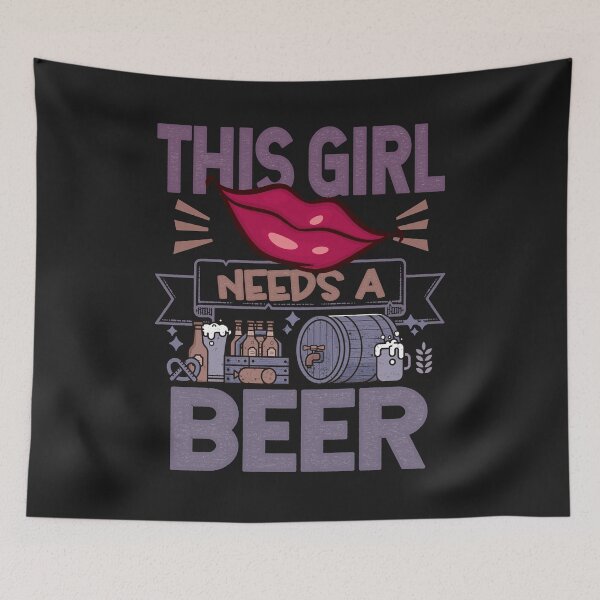 Item preview, This girl needs a beer Funny Quote designed and sold by VichallanStudio.