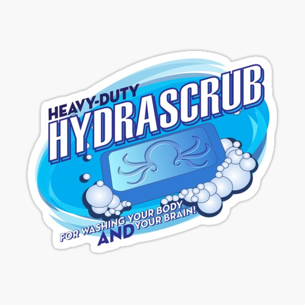 HYDRASCRUB! HYDRA'S BLUE SOAP FOR MIND CONTROL Sticker