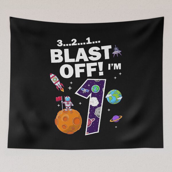 Item preview, Kids 1st Birthday Blast Off Im 1 Year Old Galaxy Astronaut designed and sold by PameGraha.