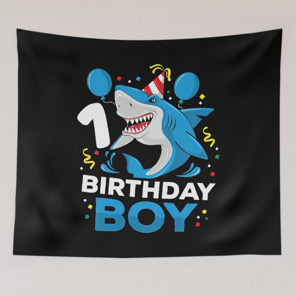 Item preview, Kids 1st Birthday Boy Shark Ocean Theme Party 1 Year Old Toddler designed and sold by PameGraha.