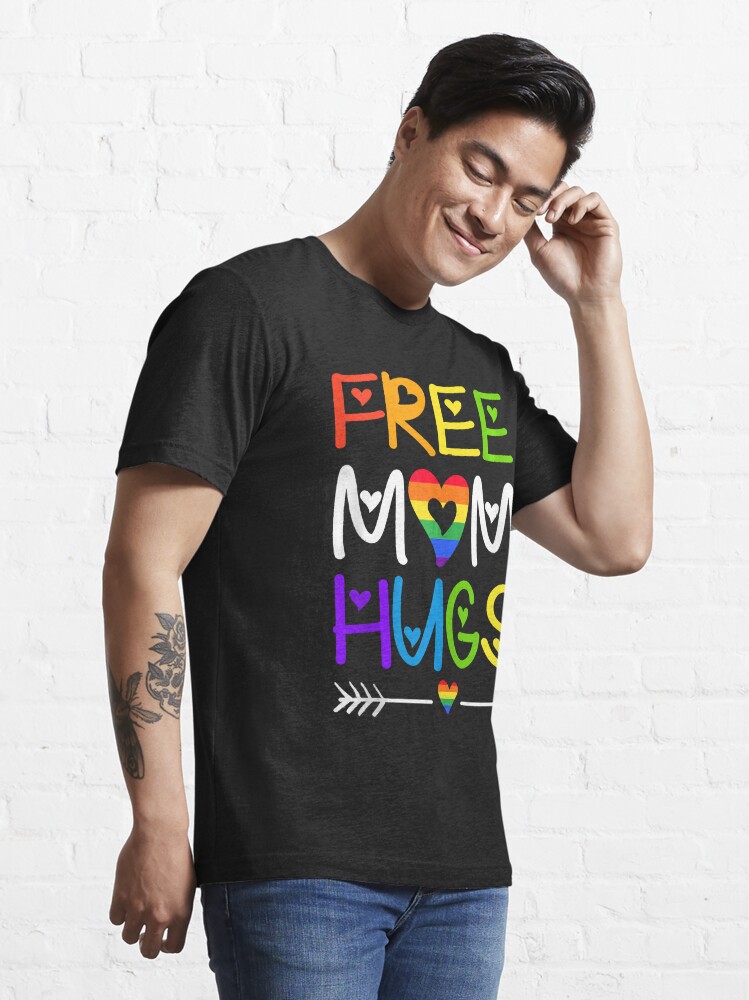 Discover Free Mom Hugs Rainbow Heart LGBT Pride Month Essential T-Shirt