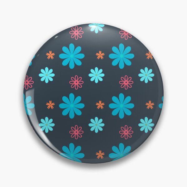 Item preview, Flower Power! Blue, Red and Orange Variation designed and sold by TotallyRetroArt.