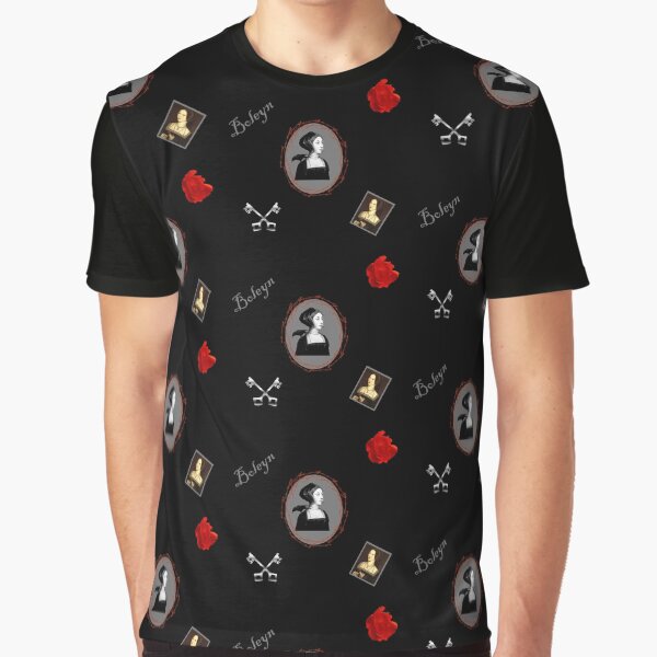 Anne Boleyn print black and red Graphic T-Shirt