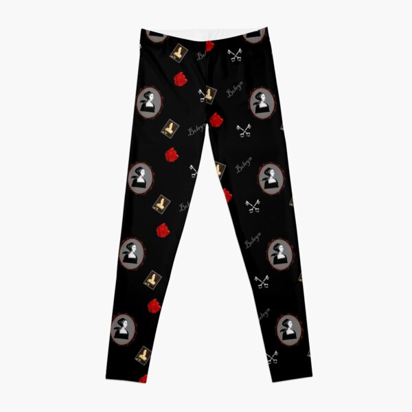 Anne Boleyn print black and red Leggings