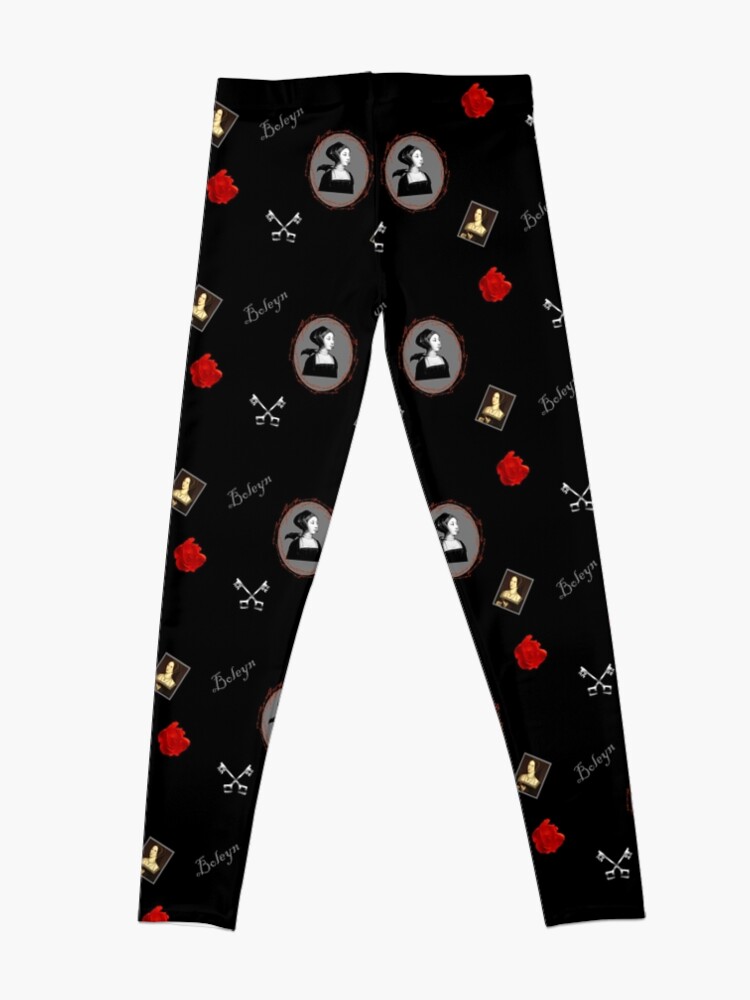Alternate view of Anne Boleyn print black and red Leggings
