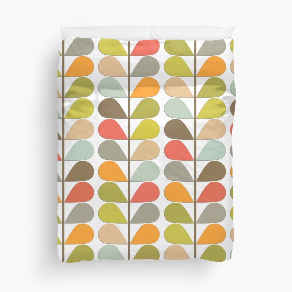 Retro 60s Midcentury Modern Pattern Duvet Cover