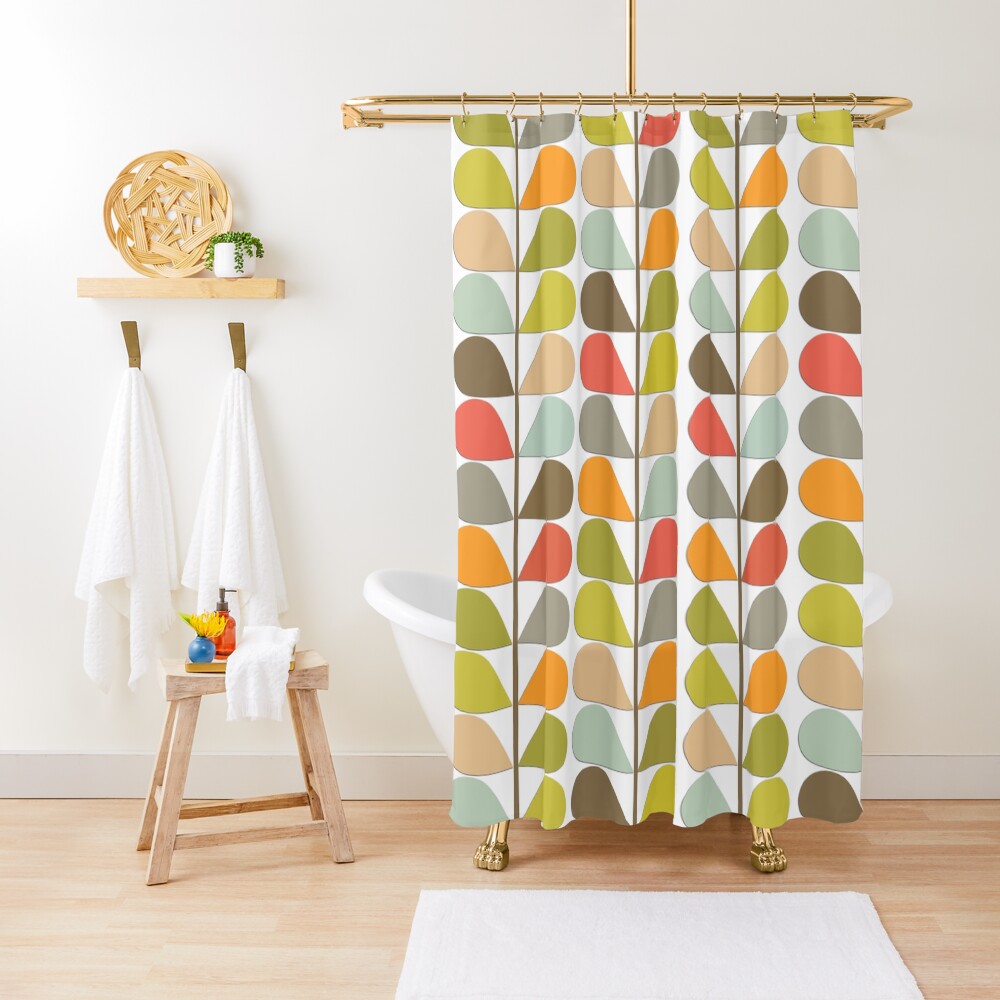 Retro 60s Midcentury Modern Pattern Shower Curtain