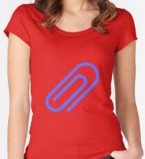 Blue Paperclip Design Women's Fitted Scoop T-Shirt