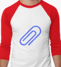 Blue Paperclip Design Men's Baseball ¾ T-Shirt