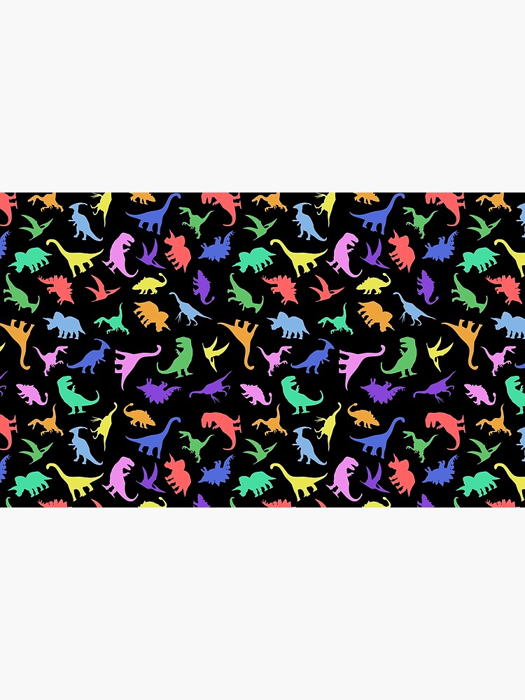 Fun Dinosaur Pattern (Black Background) by jezkemp