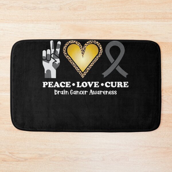 Item preview, Brain Cancer Awareness Peace Love Cure Ribbon Leopard designed and sold by Dressed For  Duty.