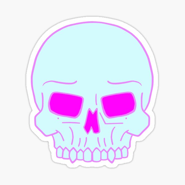 Kawaii Purple and Pastel Mint Skull Sticker