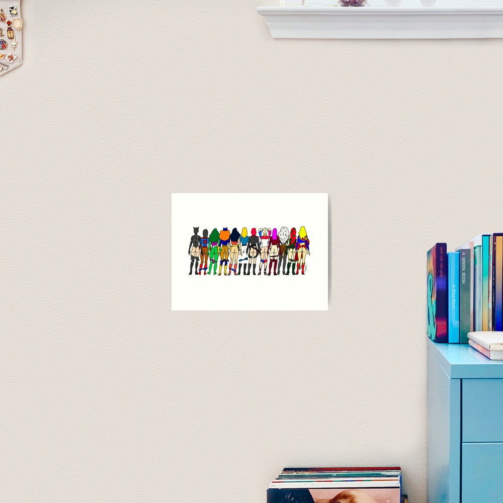 Superheroine Butts - Group Art Print
