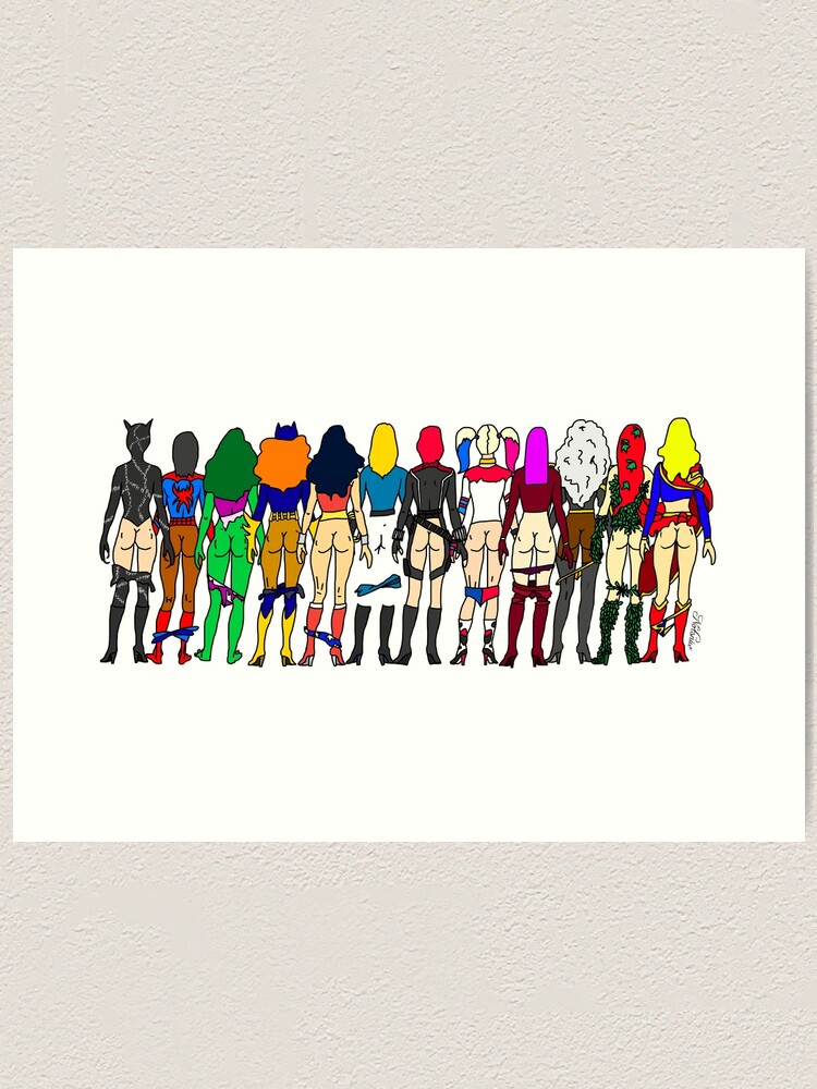 Alternate view of Superheroine Butts - Group Art Print