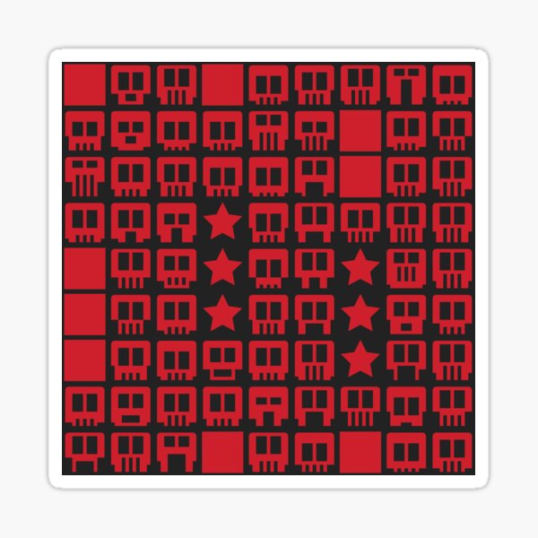 SMOLSKULL PATTERN RED Sticker
