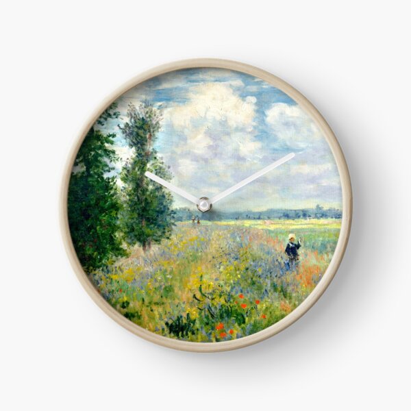 fields of poppies claude monet Clock