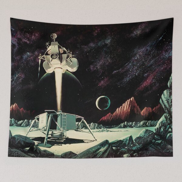 Item preview, Lunar Module blast off from the lunar surface - 1966 Concept Art designed and sold by arthook.