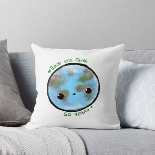 Item preview, Save the Earth - Go Vegan - Kawaii Earth designed and sold by PaperCounty.