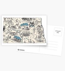 North Dakota Vintage Picture Map Postcards