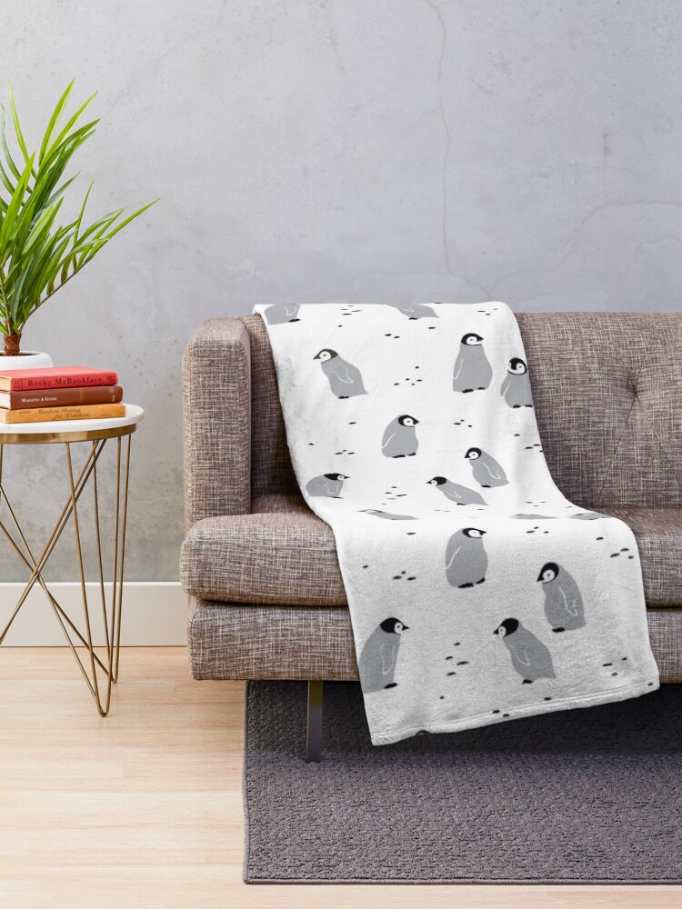 Alternate view of Baby Emperor penguin Chicks Throw Blanket
