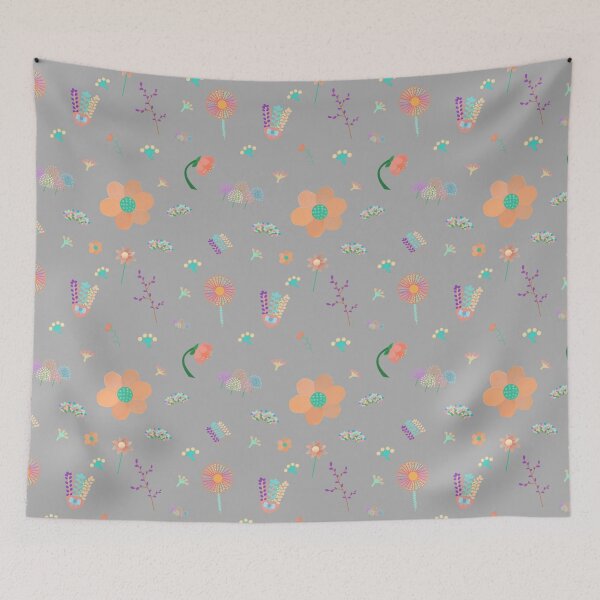 Item preview, Mysterious Flower Series Pattern- Light Gray designed and sold by MILdecals.