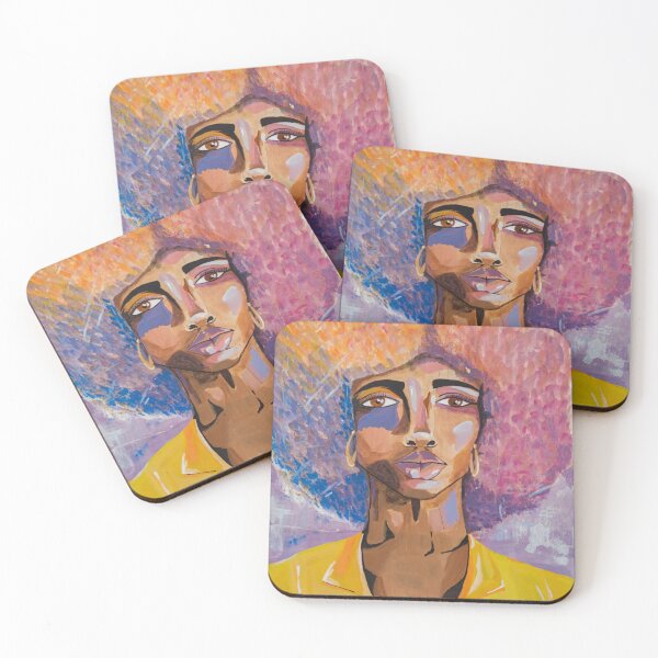 Item preview, Portrait//beautiful woman//purple-yellow designed and sold by HannahDevi.