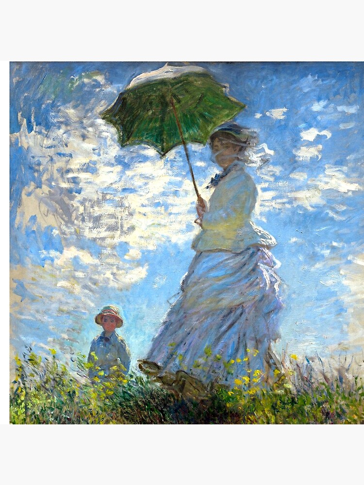 Monet Woman with Parasol Shoulder Strap Canvas Magazine Tote