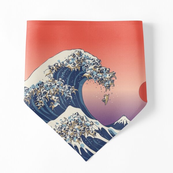 The Great Wave of Pug Pet Bandana