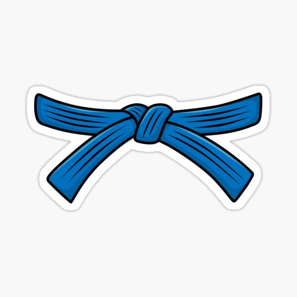 “Karate belt, blue belt degree Kyu Karate student” Sticker by
