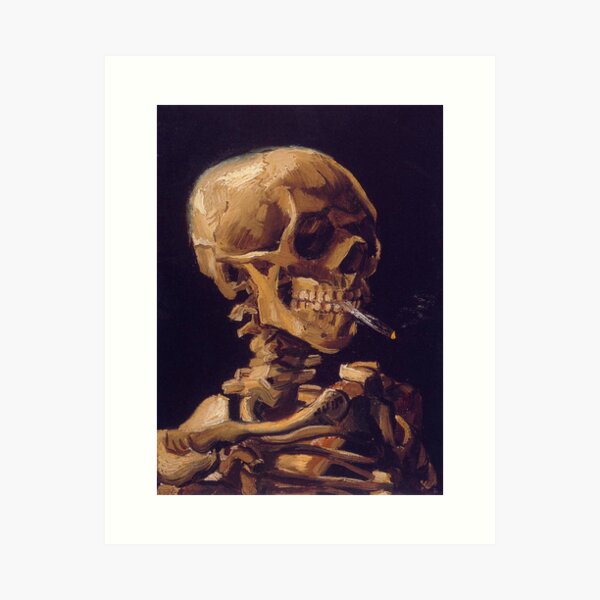 Vincent Van Gogh's 'Skull with a Burning Cigarette' Art Print