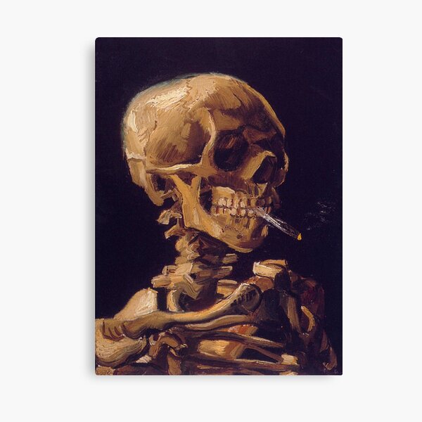 Vincent Van Gogh's 'Skull with a Burning Cigarette' Canvas Print