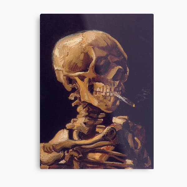 Vincent Van Gogh's 'Skull with a Burning Cigarette' Metal Print