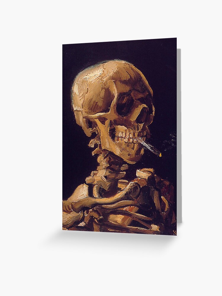 Thumbnail 1 of 2, Greeting Card, Vincent Van Gogh's 'Skull with a Burning Cigarette' designed and sold by Classic Visions Gallery.
