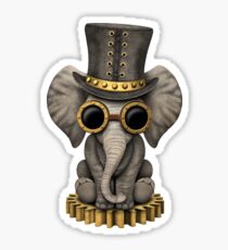 Steampunk Baby Elephant Sticker
