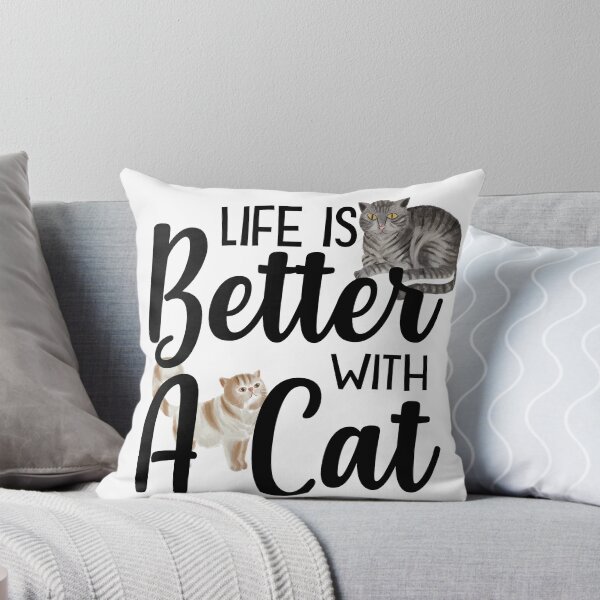 Item preview, "Life Is Better With A Cat"  Adorable Cat Breeds Tabby Persian Ginger  cute quote cat mat  gift for cat lovers gift for cat owners  designed and sold by GhostAmine.