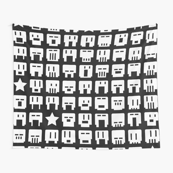 SMOLSKULL PATTERN BLACK AND WHITE Tapestry