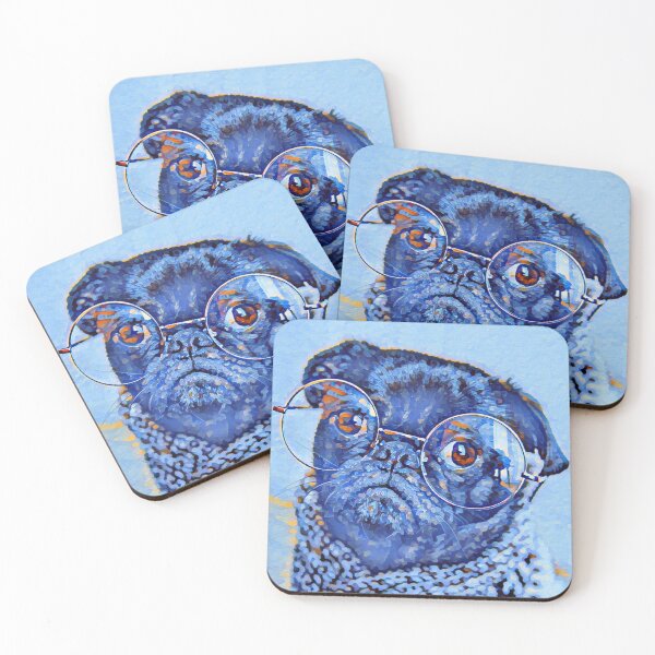 Item preview, Winter Teacher Glasses Pop Art Portrait Puppy Pug Life Art designed and sold by TheWildFlix.