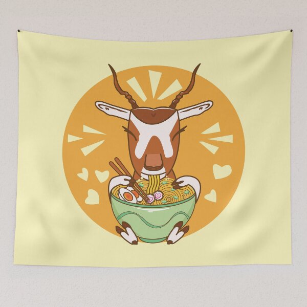 Item preview, Addax eating ramen, Asian noodles food and desert wildlife, wild animals art, Bovidae family, sahara desert, cute animal friendly, wildlife , cute wild animals designed and sold by SGS-.