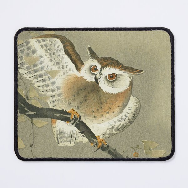 Item preview, Long-eared owl in ginkgo by Ohara Koson designed and sold by see-the-fox.