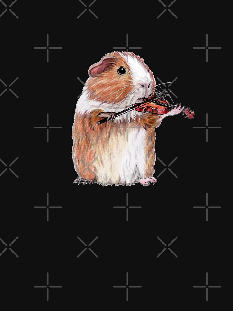 Thumbnail 7 of 7, Classic T-Shirt, Guinea pig violin player designed and sold by KateMakStudio.