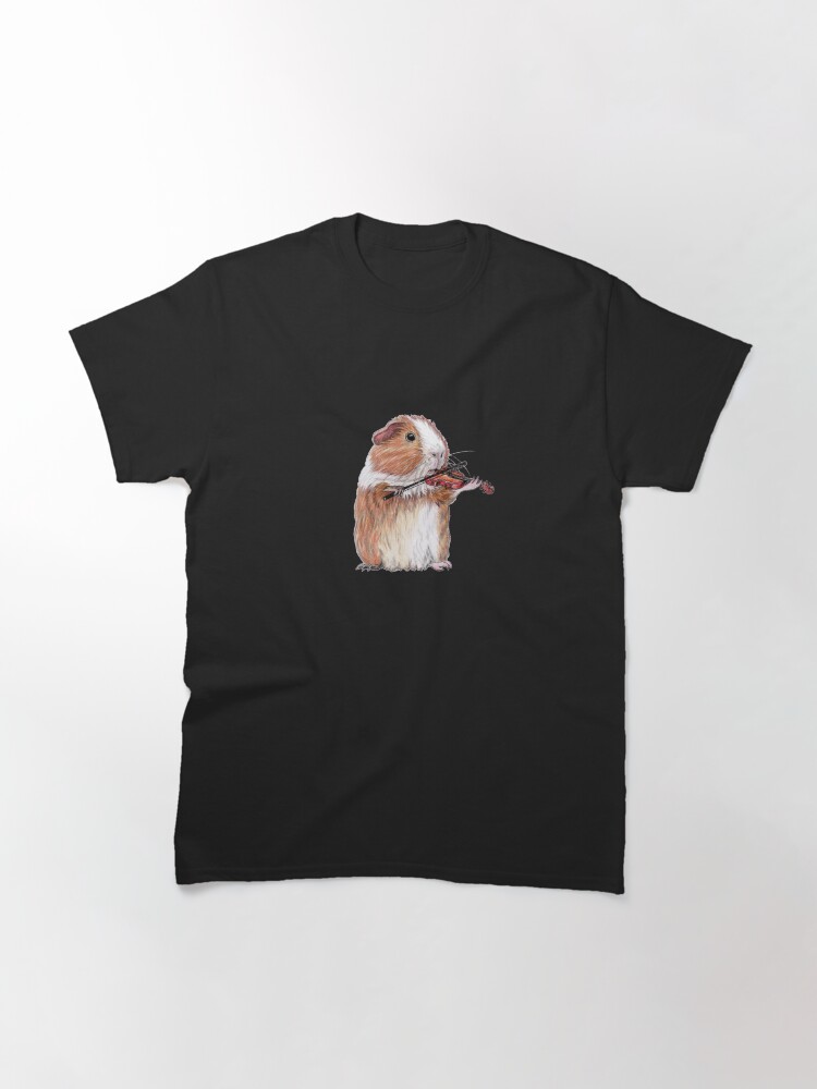 Thumbnail 3 of 7, Classic T-Shirt, Guinea pig violin player designed and sold by KateMakStudio.