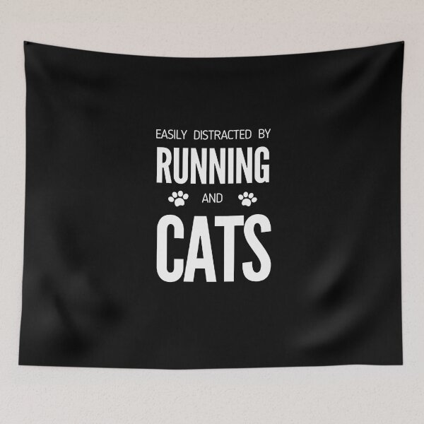 Item preview, Easily Distracted By Running And Cats - Funny Runners I designed and sold by RunPower.