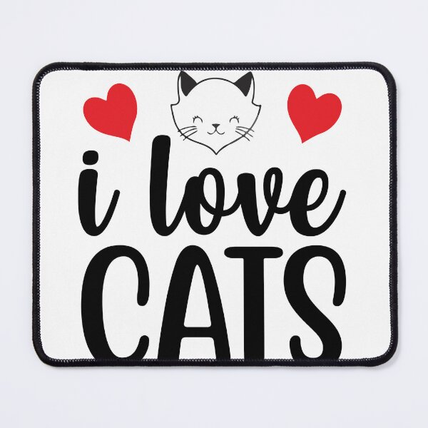 Item preview, "I Love Cats" Adorable Cat cute quote cat mat gift for cat lovers gift for cat owners designed and sold by GhostAmine.