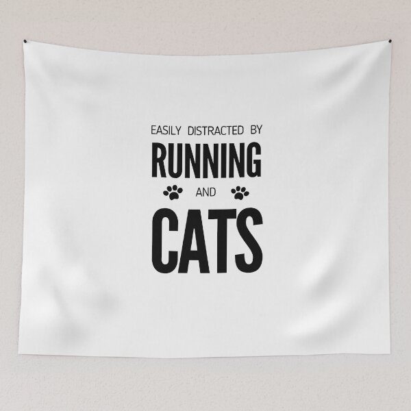 Item preview, Easily Distracted By Running And Cats - Funny Runners II designed and sold by RunPower.