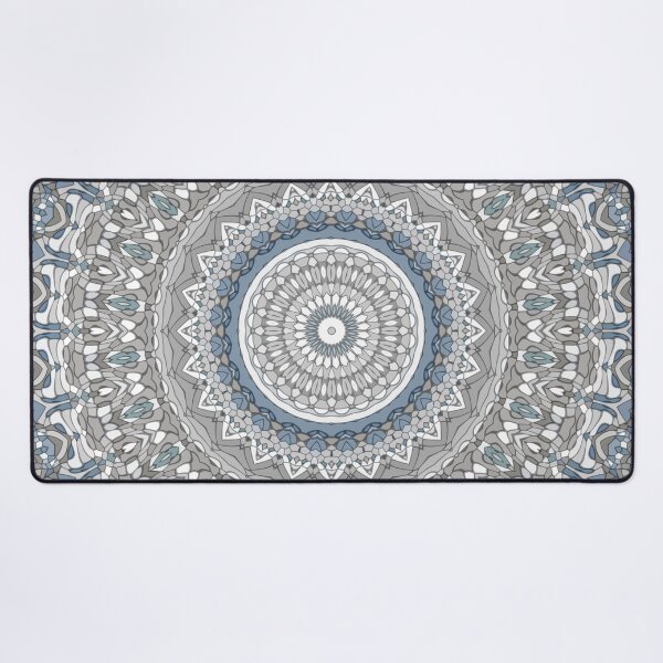 Item preview, Blue Gray and White Mandala designed and sold by Kelly Dietrich Mandala & Fractal Art.
